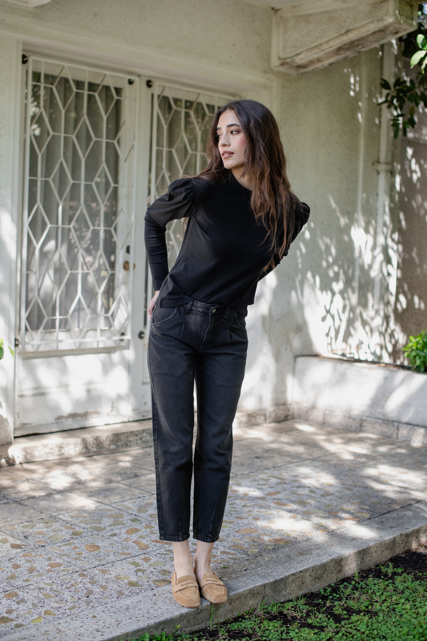 Jeans Bordeaux Negro
