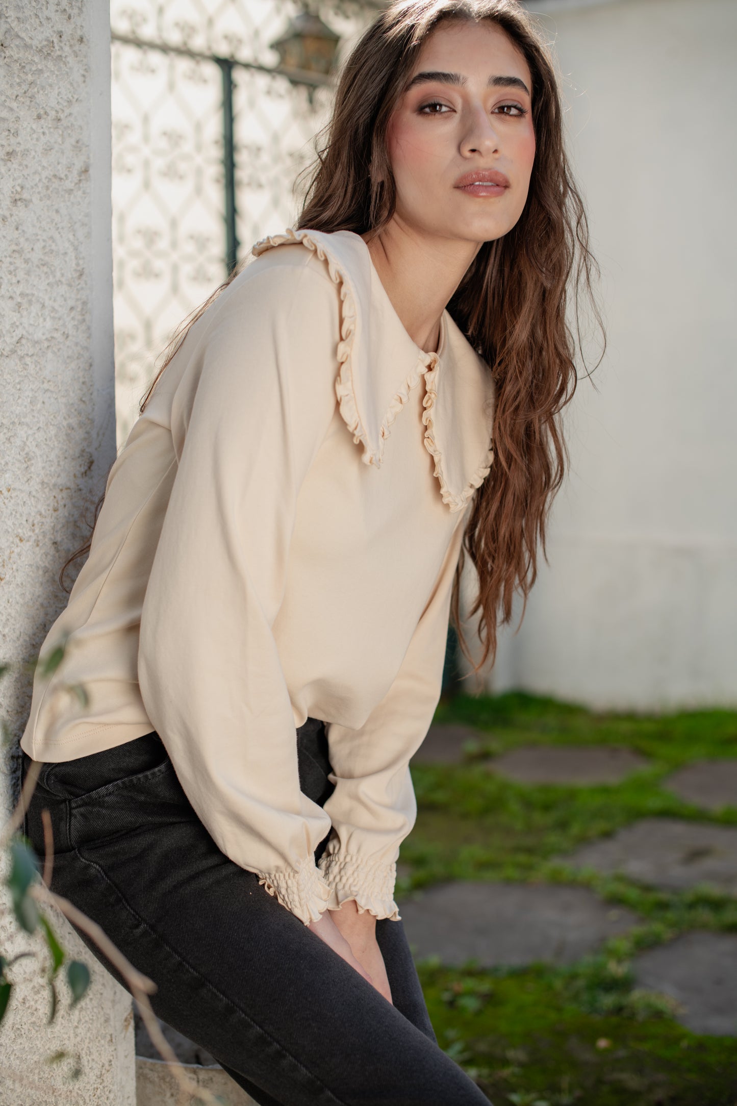 Polera Niza Crema
